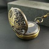 Star Wars Death Star Musical Pocket Watch – 2-in-1 Quartz Timepiece & Wind-Up Music Box