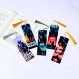 Star Wars Collectible Bookmark Set with Silk Tassels - Premium Mandalorian, Darth Vader & Luke Skywalker Graphic Book Page Markers - Durable Sci-Fi Reading Accessories - Cool Gift for Bookworms & Fans
