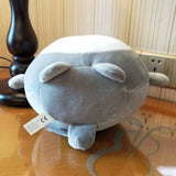 Anime Grey Forest Spirit Plush Toy - Cute Round Totoro Leaf Plushie Cushion - Kawaii Fluffy Chonky Animal Stuffed Doll - Collectible Nostalgic Fan Gift for Kids Room & Bed Desk Display