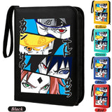 Anime Rogue Ninja Zippered Trading Card Binder - 9-Pocket PU Leather TCG Collector Folder Album with Wrist Strap & Red Cloud Graphic - Portable Storage Case for Pokemon, MTG, Yu-Gi-Oh & Sports Cards