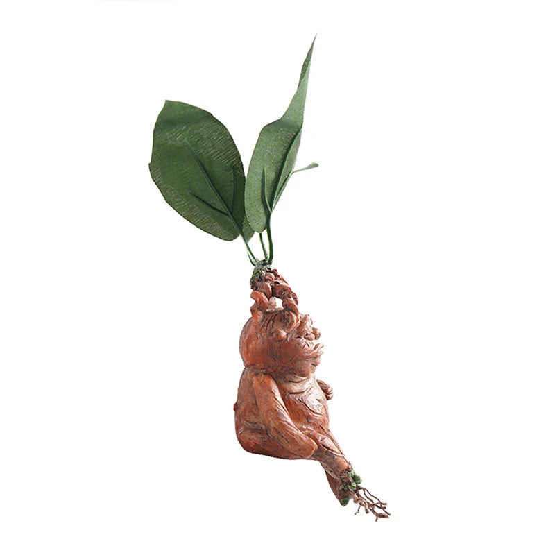 Mandrake Root Resin Statue - Handcrafted Harry Potter Inspired Garden Figurine & Indoor Mythical Plant Decor - Realistic Mandragora Herbology Art Ornament