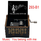 "You Belong With Me" Hand-Crank Wooden Music Box - Taylor Swift Inspired Fan Souvenir - Laser-Engraved Lyrics & Portrait - Limited Edition Musical Keepsake Gift