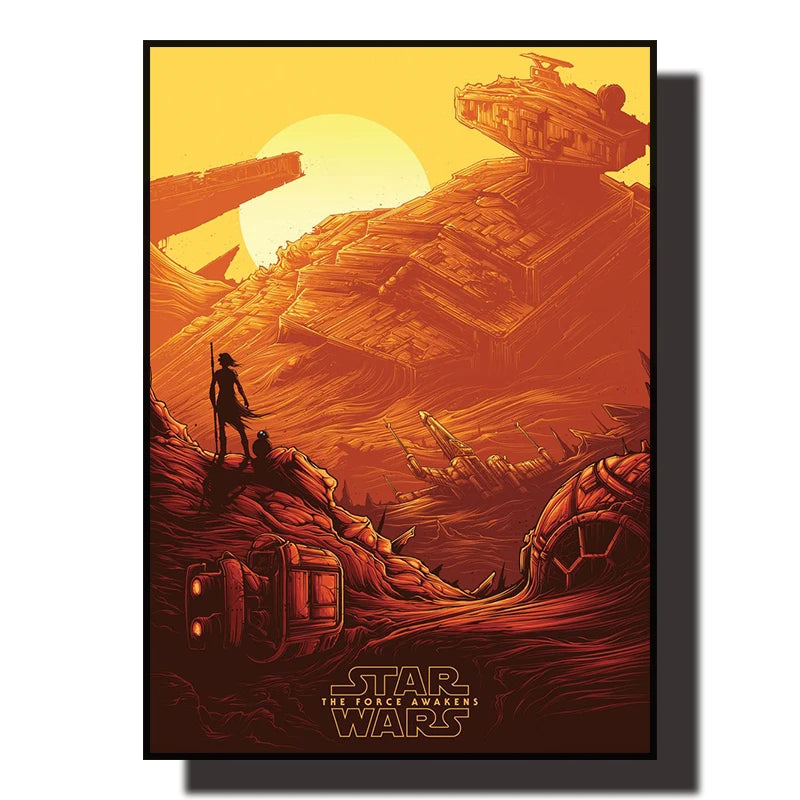 Star Wars Saga Canvas Wall Art – Retro Movie Posters & Minimalist Aesthetic Prints for Home Decor