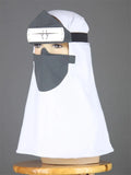 Naruto Haku Cosplay Mask & Head Shroud Set - Hidden Mist Village Headband - Kirigakure Ninja Veil & Face Mask Prop for Anime Conventions, Halloween & Cosplay