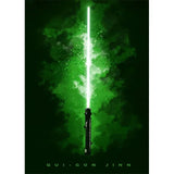 Star Wars Lightsaber Canvas Wall Art - Iconic Jedi & Sith Weaponry Prints - Minimalist Sci-Fi Movie Decor for Home, Office, or Game Room - Kylo Ren, Ahsoka Tano & Obi-Wan Editions