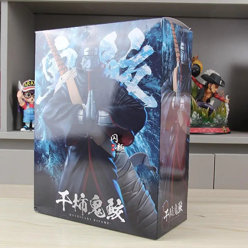 Premium Anime Rogue Shark Warrior Collectible Statue - High-Detail Shark Ninja Action Figure - Elite Cloud Cloak Rogue PVC Figure with Massive Bandage Wrapped Sword - Gift for Manga Fans, PC Setup & Shelf Display - (10CM)