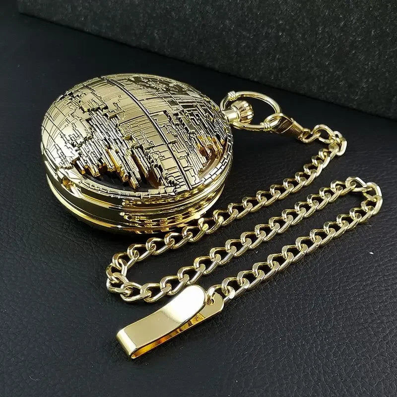 Star Wars Death Star Musical Pocket Watch – 2-in-1 Quartz Timepiece & Wind-Up Music Box