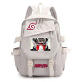 Anime Tactical Buckle Canvas Backpack - Leaf Village & Anbu Mask Graphic School Bookbag with Laptop Sleeve - Aesthetic Multi-Pocket Travel Rucksack for Students & Anime Fans