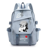 Anime Tactical Buckle Canvas Backpack - Leaf Village & Anbu Mask Graphic School Bookbag with Laptop Sleeve - Aesthetic Multi-Pocket Travel Rucksack for Students & Anime Fans