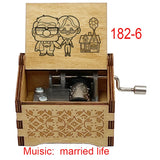 Disney-Pixar "Up" Hand-Crank Wooden Music Box - Married Life Theme Melody - Laser-Engraved Carl & Ellie Keepsake - Heartwarming Anniversary & Adventure Gift
