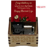 Disney-Pixar "Up" Hand-Crank Wooden Music Box - Married Life Theme Melody - Laser-Engraved Carl & Ellie Keepsake - Heartwarming Anniversary & Adventure Gift