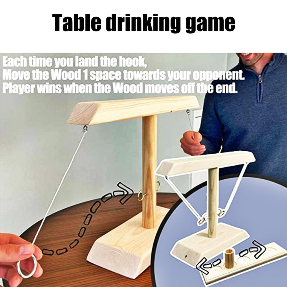 Wooden Fast-paced Ring Toss Hooks