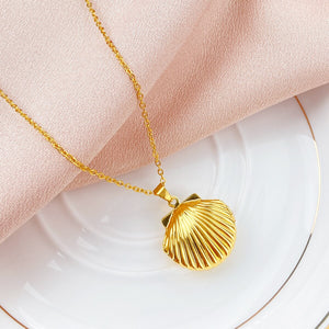 Little Mermaid Inspired Shell Locket Pendant Necklace