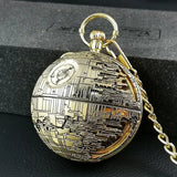 Star Wars Death Star Musical Pocket Watch – 2-in-1 Quartz Timepiece & Wind-Up Music Box