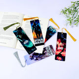 Star Wars Collectible Bookmark Set with Silk Tassels - Premium Mandalorian, Darth Vader & Luke Skywalker Graphic Book Page Markers - Durable Sci-Fi Reading Accessories - Cool Gift for Bookworms & Fans
