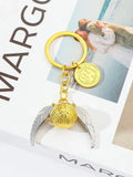 Harry Potter Golden Snitch Keychain - Handcrafted Quidditch Seeker Pendant & Backpack Accessory - Vintage Movie Replica Jewelry Gift