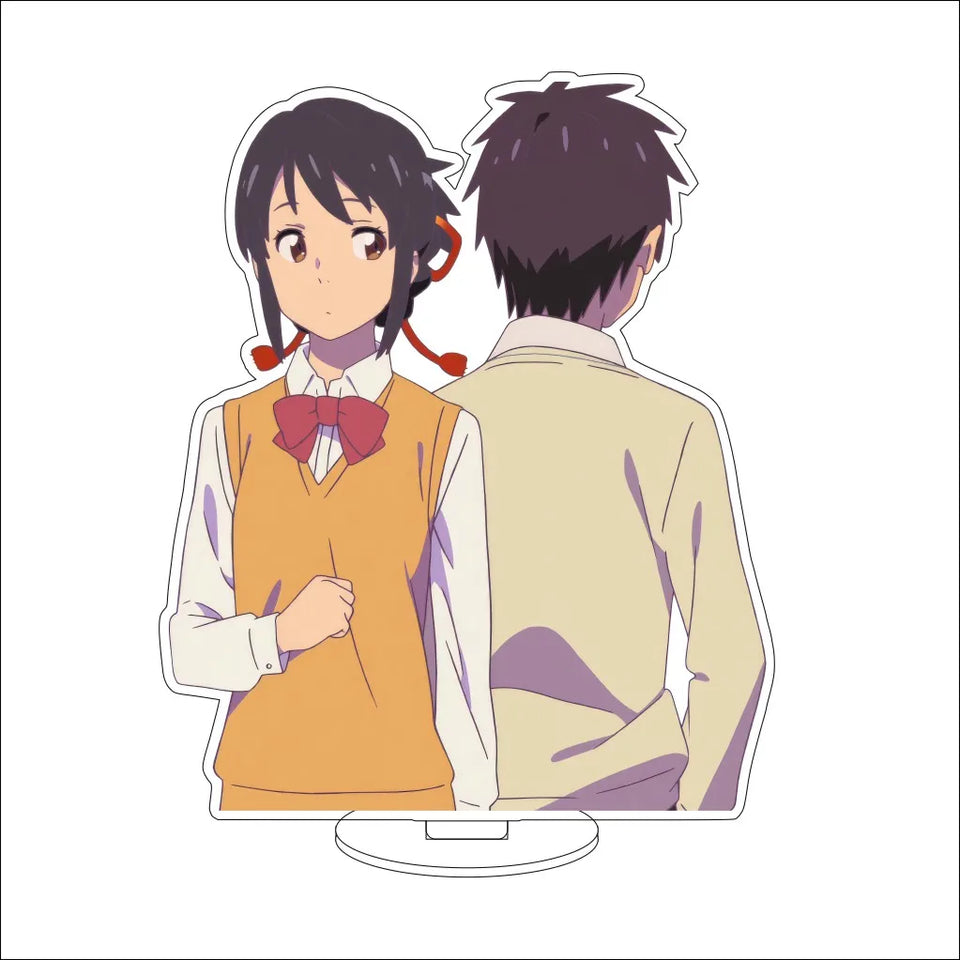Your Name Anime Acrylic Standee Collection - Premium Taki & Mitsuha Timeline Variant Figures - Kimi no Na wa Kataware-doki Twilight Desk Decor - Romantic Manga Fan Gift Set for Bookshelf, Desk & Room Display