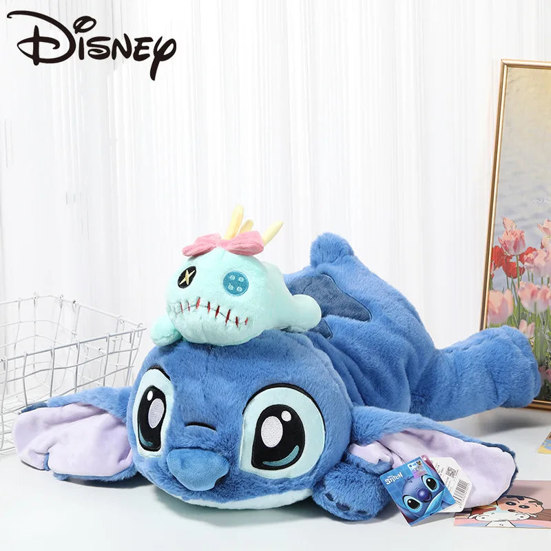 53cm Disney Stitch Lying Plush – Kawaii Stuffed Toy Pillow, Perfect Birthday Gift for Kids or Her