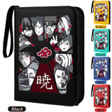 Anime Rogue Ninja Zippered Trading Card Binder - 9-Pocket PU Leather TCG Collector Folder Album with Wrist Strap & Red Cloud Graphic - Portable Storage Case for Pokemon, MTG, Yu-Gi-Oh & Sports Cards