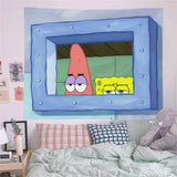 Squidward Looking Out Window Wall Tapestry - Iconic SpongeBob Meme Home Decor - Premium Fabric Bedroom Hanging - Funny Bikini Bottom Aesthetic Art for Game Rooms & Dorms
