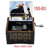 Anime Pirate Brook Wooden Music Box - Bink's Sake Engraved Hand-Crank Musical Toy - Retro Soul King Laser Etched Musicbox - Collectible Nostalgic Fan Gift for Birthday & Room Display