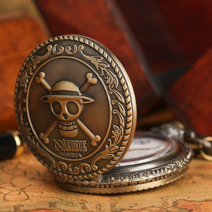 One Piece Anime Steampunk Vintage Pocket Watch Necklace