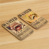 Anime Pirate Wanted Poster Luggage Tag - Vintage Monkey D Luffy Gear 5 Bounty Card - Retro Vinsmoke Sanji & Nico Robin Travel ID Bag Tag - Nostalgic Manga Fan Gift for Backpack, Suitcase & Keychain