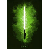 Star Wars Lightsaber Canvas Wall Art - Iconic Jedi & Sith Weaponry Prints - Minimalist Sci-Fi Movie Decor for Home, Office, or Game Room - Kylo Ren, Ahsoka Tano & Obi-Wan Editions