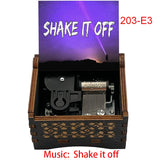 "Shake It Off" Hand-Crank Wooden Music Box - Taylor Swift Inspired Fan Souvenir - Laser-Engraved Pop Icon Silhouette & Lyric - Unique Musical Keepsake Gift