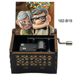 Disney-Pixar "Up" Hand-Crank Wooden Music Box - Married Life Theme Melody - Laser-Engraved Carl & Ellie Keepsake - Heartwarming Anniversary & Adventure Gift