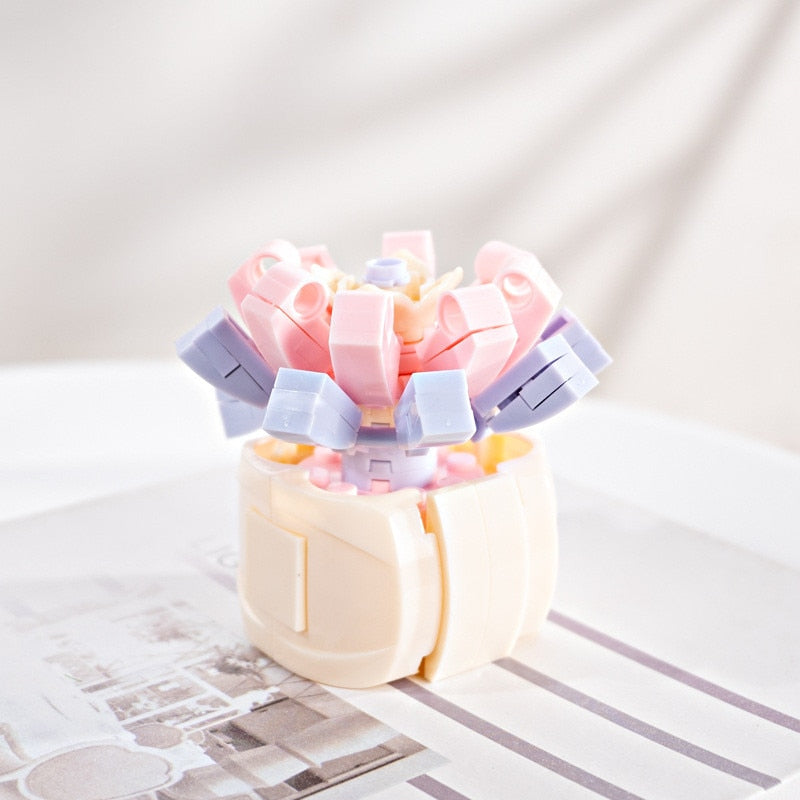 DIY Succulents Romantic Flowers Bouquet Bricks