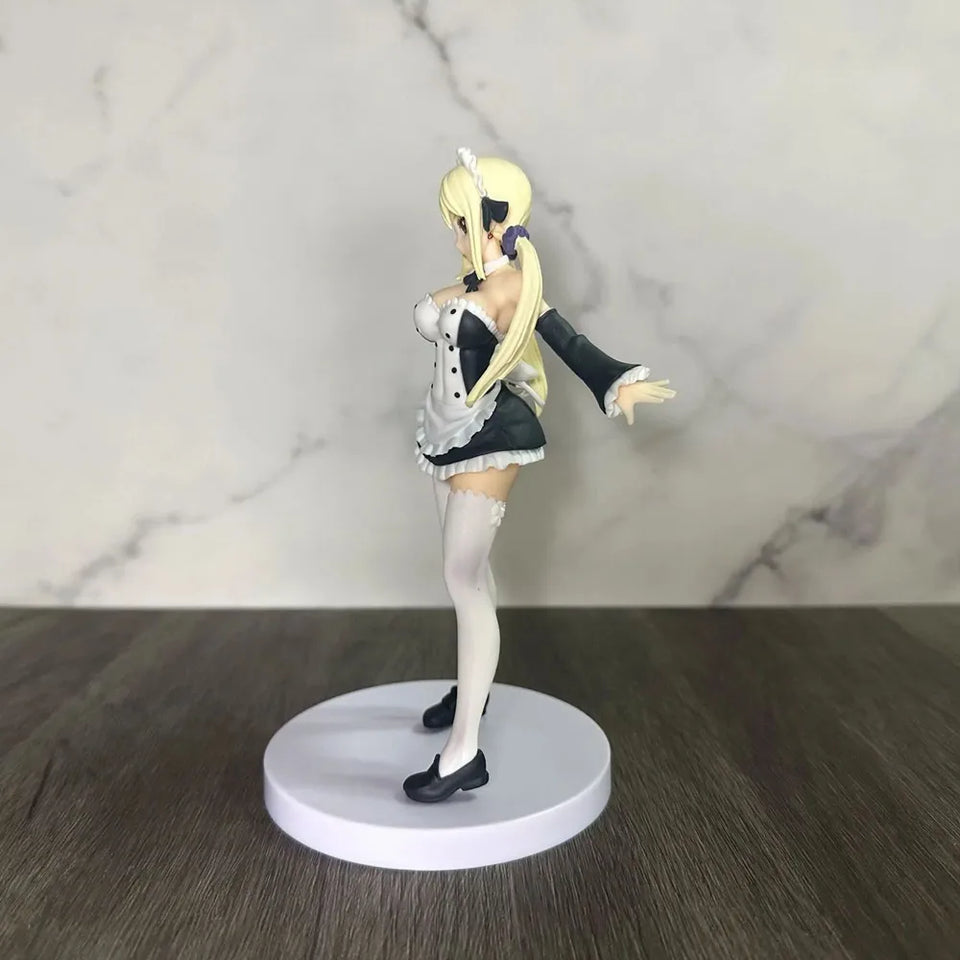 Fairy Tail Lucy Heartfilia Maid Costume Action Figure - Collectible Anime Statue with Display Box & Base - Desk Decor - 17CM