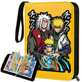 Anime Rogue Ninja Zippered Trading Card Binder - 9-Pocket PU Leather TCG Collector Folder Album with Wrist Strap & Red Cloud Graphic - Portable Storage Case for Pokemon, MTG, Yu-Gi-Oh & Sports Cards