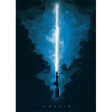 Star Wars Lightsaber Canvas Wall Art - Iconic Jedi & Sith Weaponry Prints - Minimalist Sci-Fi Movie Decor for Home, Office, or Game Room - Kylo Ren, Ahsoka Tano & Obi-Wan Editions