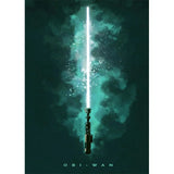 Star Wars Lightsaber Canvas Wall Art - Iconic Jedi & Sith Weaponry Prints - Minimalist Sci-Fi Movie Decor for Home, Office, or Game Room - Kylo Ren, Ahsoka Tano & Obi-Wan Editions