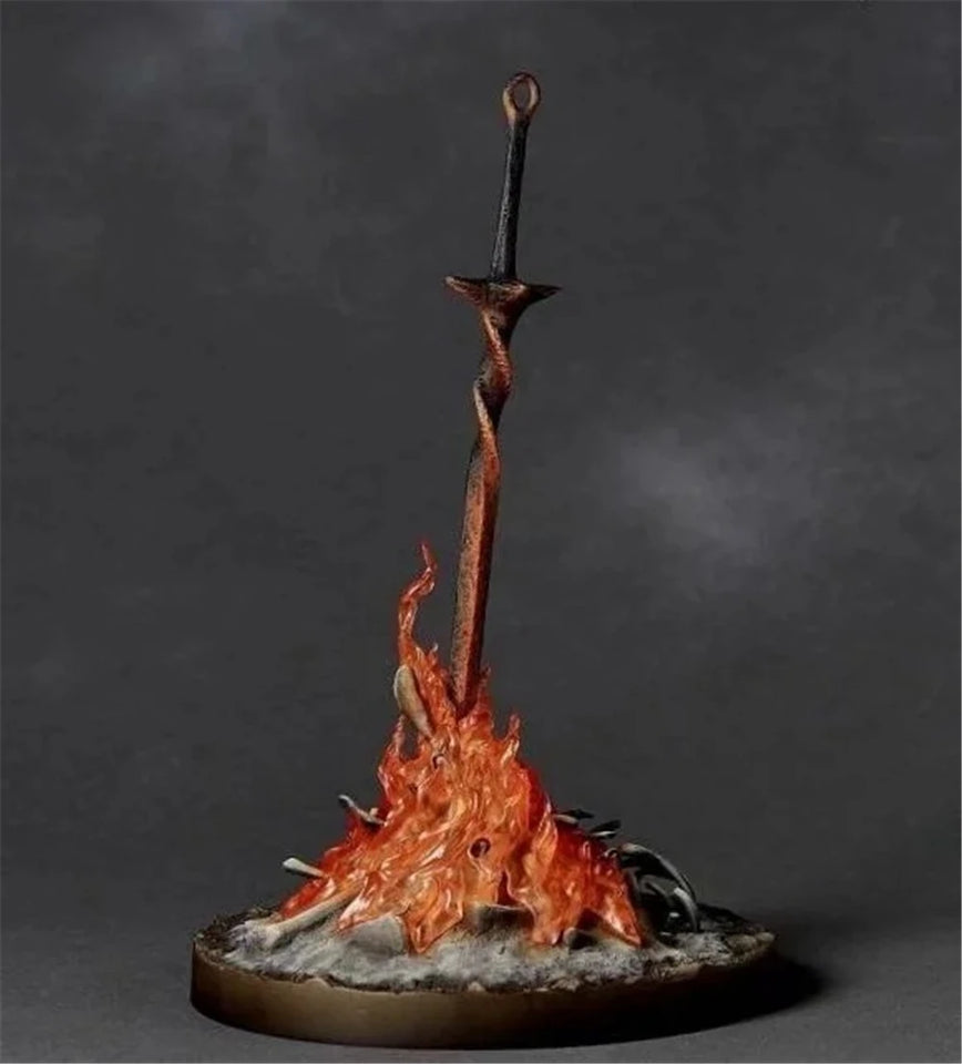 Dark Souls Bonfire Lit Action Figure - Iconic Game Rest Point LED Statue - Premium Desktop Ornament & Firelink Shrine Movie Peripheral Replica