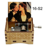 Titanic "My Heart Will Go On" Hand-Crank Wooden Music Box - Laser-Engraved Jack & Rose Movie Scene - Romantic Anniversary & Valentine's Day Gift - Vintage Musical Keepsake for Movie Lovers