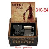 Silent Hill Hand-Crank Wooden Music Box - "Promise (Reprise)" Theme - Pyramid Head Laser-Engraved Keepsake - Gothic Horror Gaming Collectible - Psychological Horror Movie Merchandise