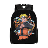 Naruto Eight Trigrams Sealing Emblem Backpack - Minimalist Nine-Tails Seal Symbol Canvas Bookbag - Black Anime Laptop Daypack for Students, Travel & Cosplay