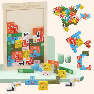 3D Colored Wooden Puzzle Brainer Games