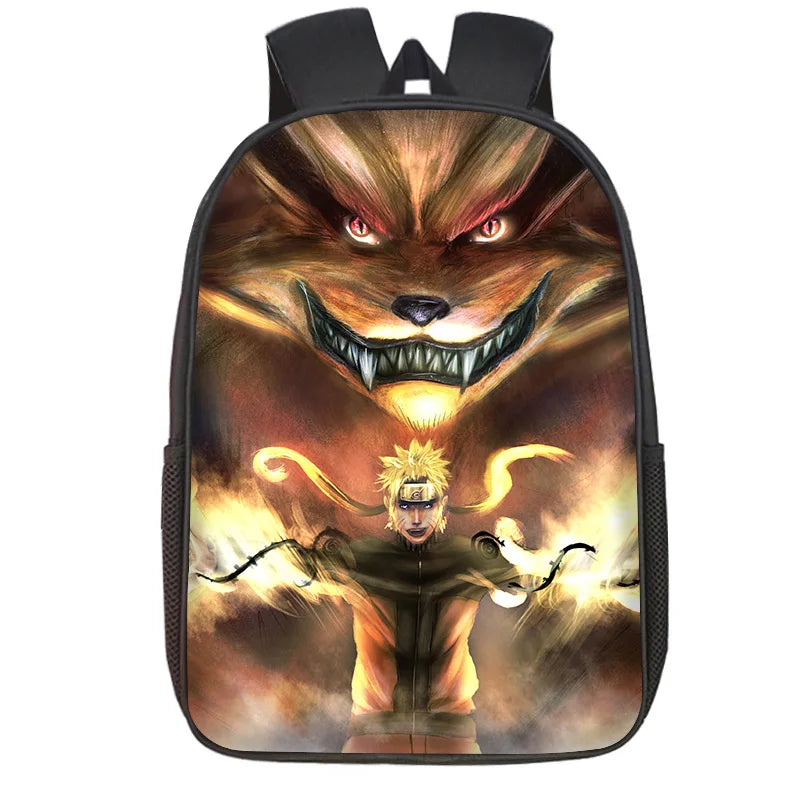 Naruto Tactical Ninja Graphic 3-Piece Backpack Set - Anime Laptop Bookbag with Matching Crossbody Lunch Bag & Pencil Case - 3-in-1 School Set for Students & Anime Fans