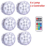 10 LED Remote Controlled RGB Submersible Light