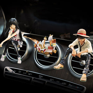 Anime Cute One Piece Luffy Action Figure Car Accessories