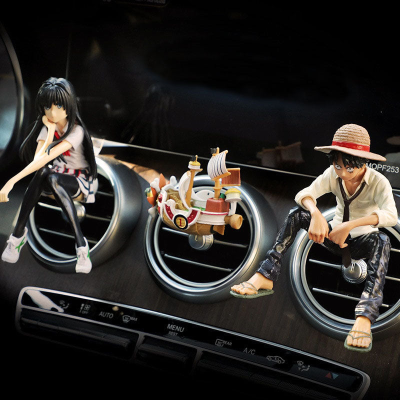 Anime Cute One Piece Luffy Action Figure Car Accessories