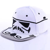 Star Wars Stormtrooper Snapback Hat - Premium Embroidered Sci-Fi Imperial Soldier Baseball Cap - White & Grey Flat Brim Streetwear Trucker Hat - Adjustable Hip Hop Headwear Cosplay Gift
