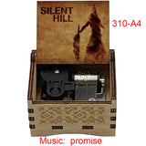 Silent Hill Hand-Crank Wooden Music Box - "Promise (Reprise)" Theme - Pyramid Head Laser-Engraved Keepsake - Gothic Horror Gaming Collectible - Psychological Horror Movie Merchandise