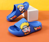 Anime Ninja Character Slide Sandals - Cute Cartoon Yellow Chibi Open Toe Slippers - Waterproof Non-Slip EVA Cloud Slides for Men, Women & Kids - Comfortable Indoor Outdoor Beach Footwear Gift