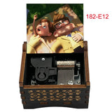 Disney-Pixar "Up" Hand-Crank Wooden Music Box - Married Life Theme Melody - Laser-Engraved Carl & Ellie Keepsake - Heartwarming Anniversary & Adventure Gift