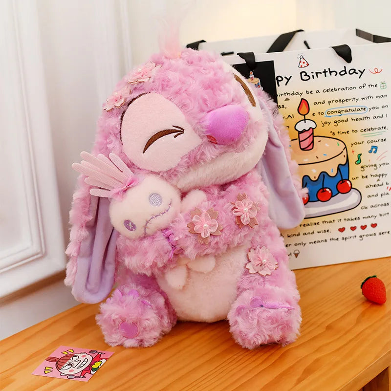 Classic Pink Alien Sakura Plush Toy - Cute Winking Angel Rose Curl Plushie Cushion - Kawaii Soft Fluffy Cherry Blossom Stuffed Animal Doll - Collectible Nostalgic Fan Gift for Kids Room, Bed & Desk Display - (35CM-70CM)