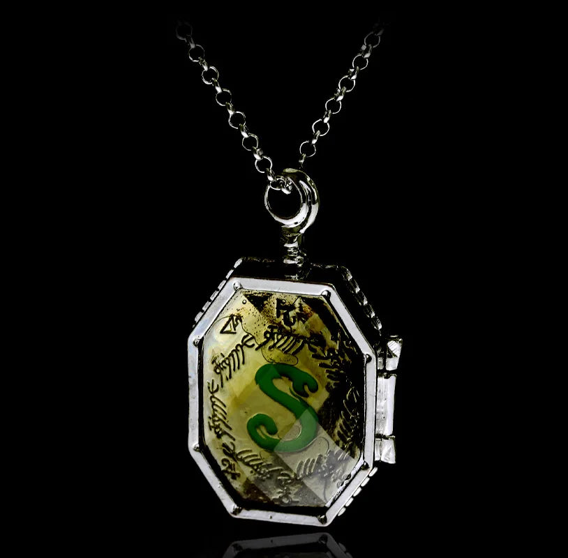 Harry Potter Horcrux Necklace & Keychain Set - Slytherin Locket, Ravenclaw Diadem, Hufflepuff Cup - Vintage Movie Replica Jewelry for Fans